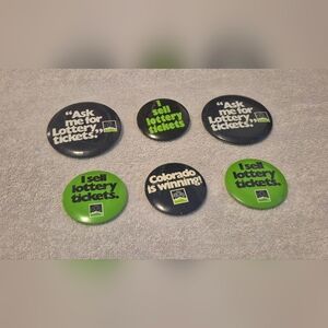 Vintage Colorado Lottery Pinback Buttons Lot of 6 – Advertising Promo...